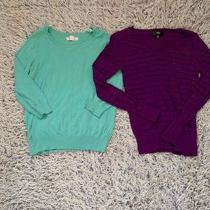 3 for $15 blue and purple sweater bundle